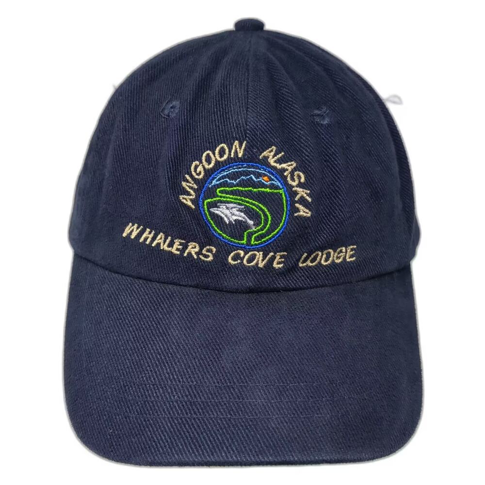 KC Caps Whalers Cove Lodge Angoon Alaska Blue Baseball Cap Hat One Size Fishing